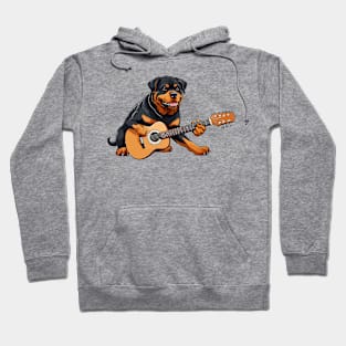 Rottweiler Playing Guitar Hoodie